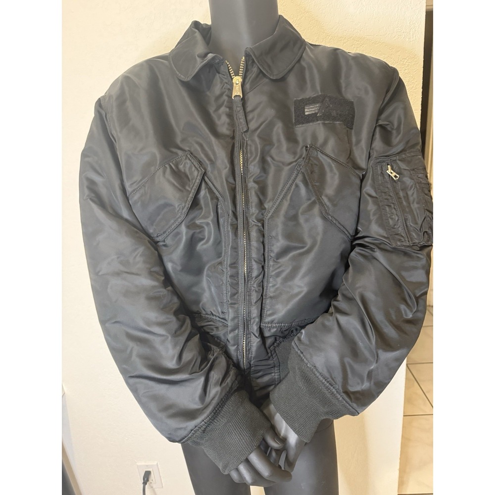 Vintage 90s Alpha Industries CWU-45/P Black Bomber Jacket Size XL. Read Details.